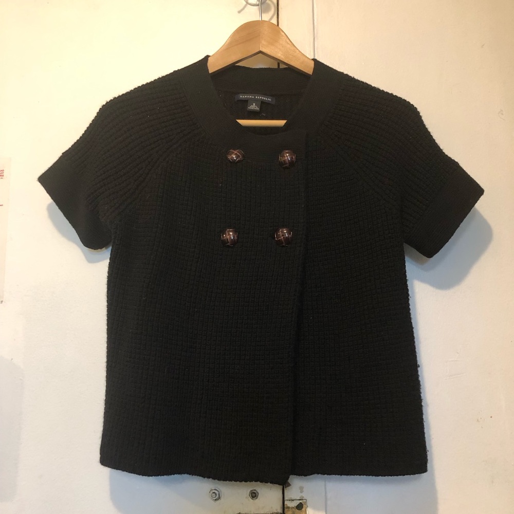 Banana Republic black double breasted sweater